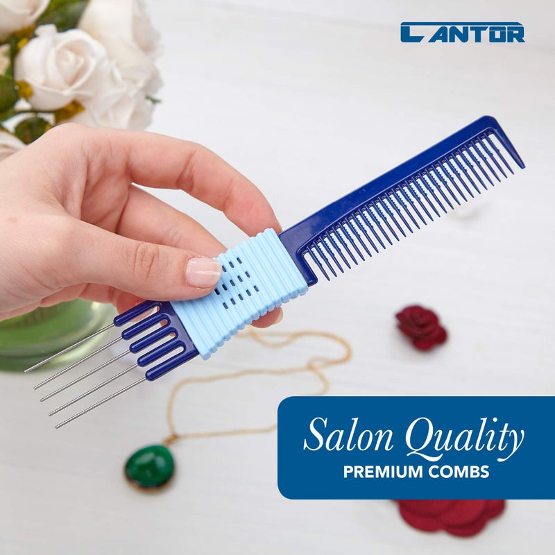 Cantor Lift Teasing Comb and Hair Pick 2 Pack, Stainless Steel Lifts - Anti Static Comb For All Hair Types - Image 4